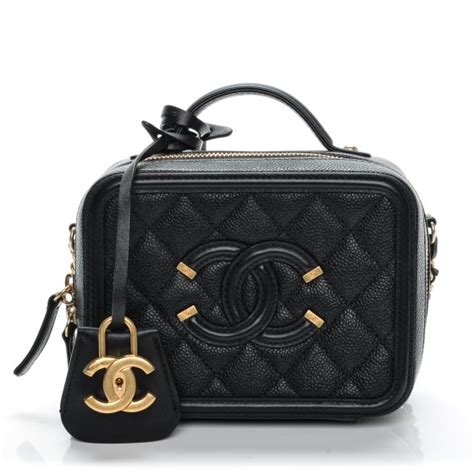 chanel filigree vanity case quilted caviar small|Chanel Filigree Vanity Case Quilted Caviar Gold.